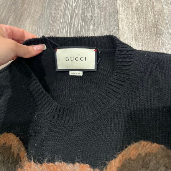 Gucci Wool Embroidered Grizzly Bear Sweater - Medium - Picture 6 of 7